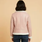 WOMEN’S ROSE BLOSSOM SHEARLING LEATHER JACKECT back