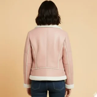 WOMEN’S ROSE BLOSSOM SHEARLING LEATHER JACKECT back