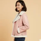WOMEN’S ROSE BLOSSOM SHEARLING LEATHER JACKECT side