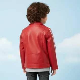 Handmade Kids Real Leather Biker Jacket back