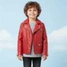 Handmade Kids Real Leather Biker Jacket front