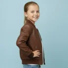 Handmade Lamb Leather Baby Bomber Jacket Classic Biker Style side