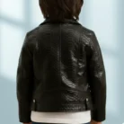 Handmade Python Leather Biker Jacket Luxury Girls Outerwear back