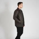 Handmade Vintage Brown Leather Bomber Jacket side