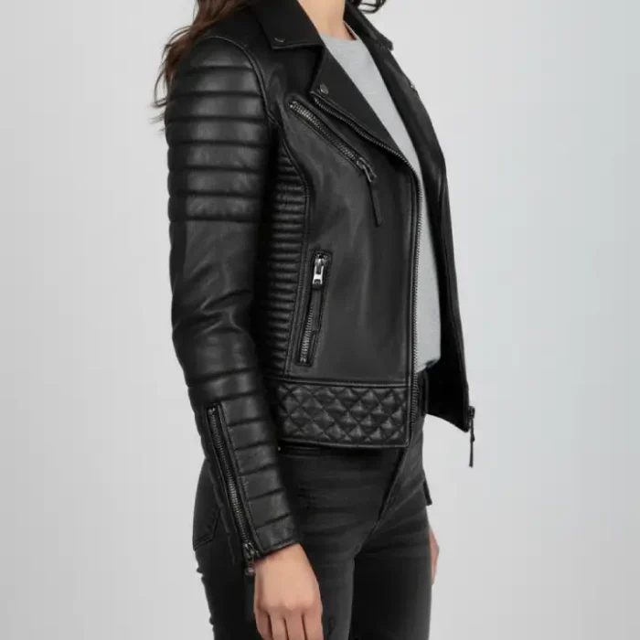 Kay Michaels Biker Protection Leather Jacket (Woman) side Kay Michaels Biker Protection Leather Jacket (Woman) side