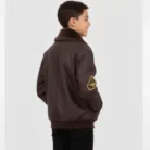 Kids Aviator Flight Jacket Brown back