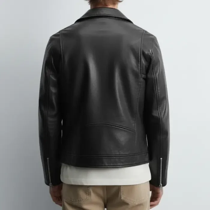 LEATHER BIKER JACKET back