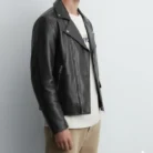 LEATHER BIKER JACKET side