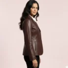 Leather Jacket Mid Brownnap side