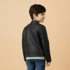 MEZZALL Boys Fashion PU Leather Motorcycle Jacket kids Faux Leather Jackets back