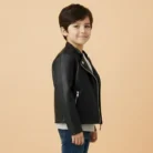MEZZALL Boys Fashion PU Leather Motorcycle Jacket kids Faux Leather Jackets side