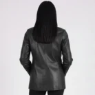 Marilyn Black Leather Blazer back