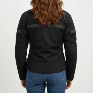 Milwaukee Leather MPL2775 Black Armored Textile Motorcycle Jacket for Women - All Season Jacket w/ Removable Liner back