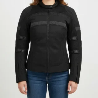 Milwaukee Leather MPL2775 Black Armored Textile Motorcycle Jacket for Women - All Season Jacket w/ Removable Liner front