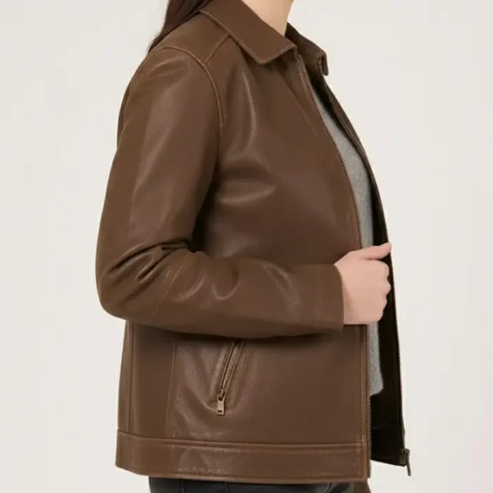 Oversized Aged Real Leather Harrington side Oversized Aged Real Leather Harrington side