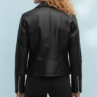 Oversized leather-effect jacket back
