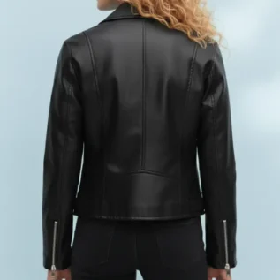 Oversized leather-effect jacket back