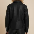 Petite Ultimate Oversized Faux Leather Biker Jacket back