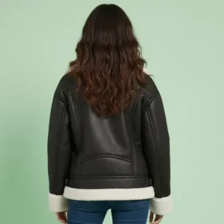 PixieGirl Petite Black Aviator Style Jacket back