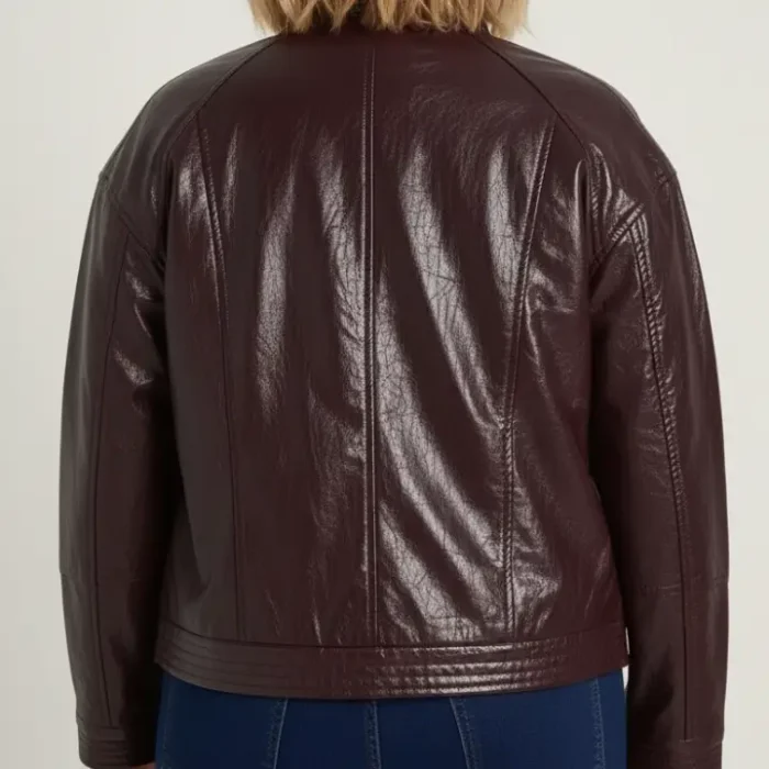 Plus Faux Leather Oversized Jacket back