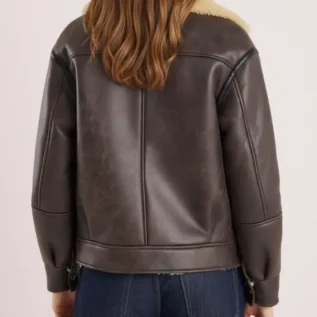 River Island Brown Ultimate Aviator Jacket back