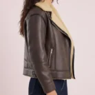 River Island Brown Ultimate Aviator Jacket side