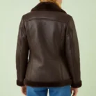 Roman Brown Faux Fur Aviator Jacket back