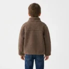 Shearling-lined leather jacket back