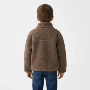 Shearling-lined leather jacket back