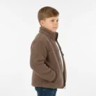 Shearling-lined leather jacket side