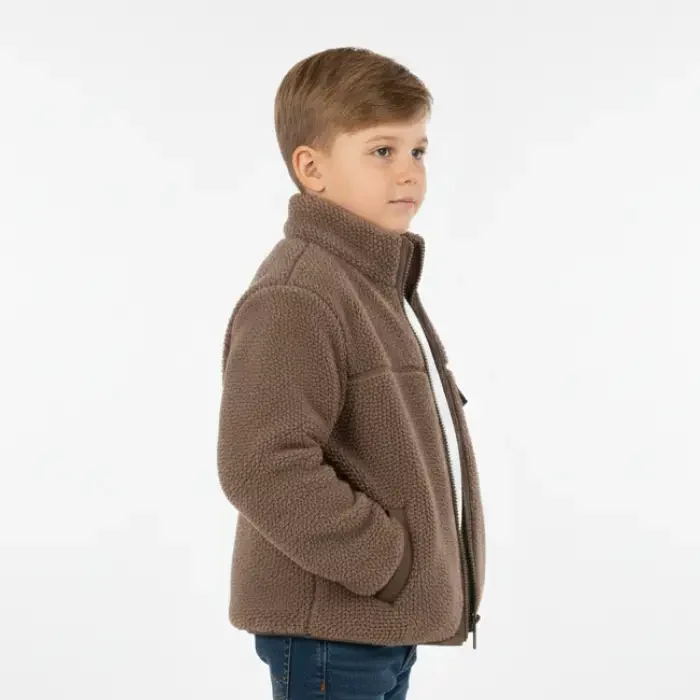 Shearling-lined leather jacket side