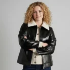 Simply Be Black Aviator Jacket front