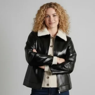 Simply Be Black Aviator Jacket front