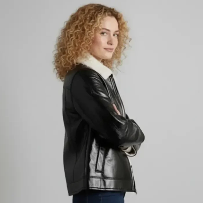 Simply Be Black Aviator Jacket side