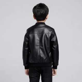 TLAENSON Boys Leather Jackets For Toddler Kids Faux Motorcycle PU Leather Coats back