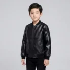 TLAENSON Boys Leather Jackets For Toddler Kids Faux Motorcycle PU Leather Coats front