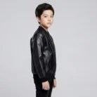 TLAENSON Boys Leather Jackets For Toddler Kids Faux Motorcycle PU Leather Coats side