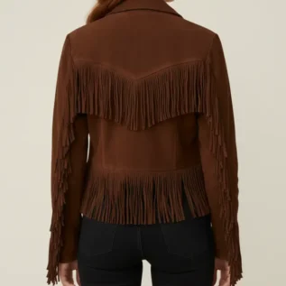 Vintage Western Suede Fringe Jacket Authentic Cowgirl Style back