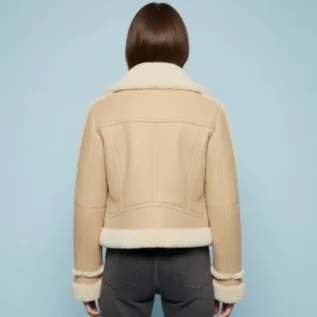 Women Aviator Jacket in brown back