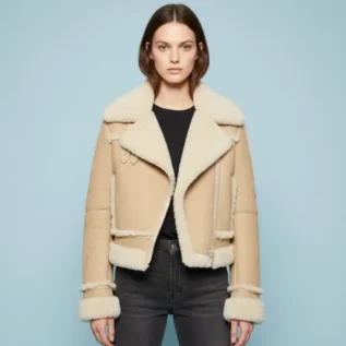 Women Aviator Jacket in brown front