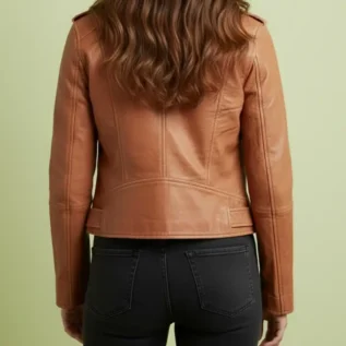 Arizona Brown Leather Motorcycle Jacket back