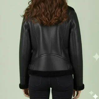 Women's B3 Bomber Shearling Leather Jacket back