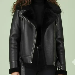 Women's B3 Bomber Shearling Leather Jacket front