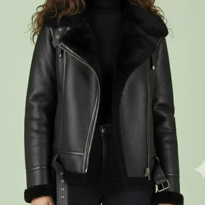 Women's B3 Bomber Shearling Leather Jacket front