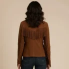 Women’s Fringe Suede Leather Western Jacket – Vintage Cowgirl Style back