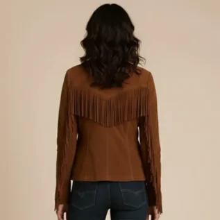 Women’s Fringe Suede Leather Western Jacket – Vintage Cowgirl Style back