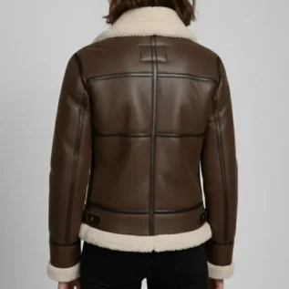 Women’s Shearling Brown Jacket back