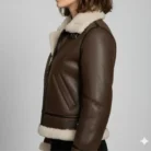 Women’s Shearling Brown Jacket side