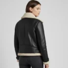 Women’s Sheepskin Aviator Leather Jacket back