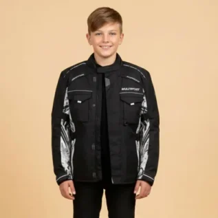Wulfsport Kids Alpina Motorcycle Jacket (Black) front